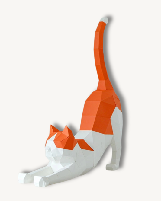 Papercraft Cat | Stretching Attitude