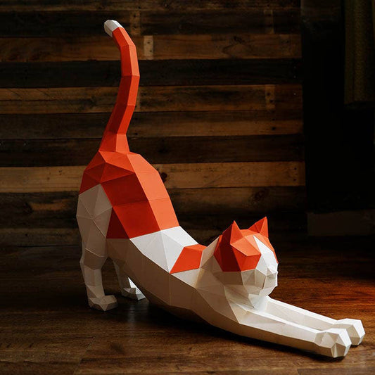 Papercraft Cat | Stretching Attitude